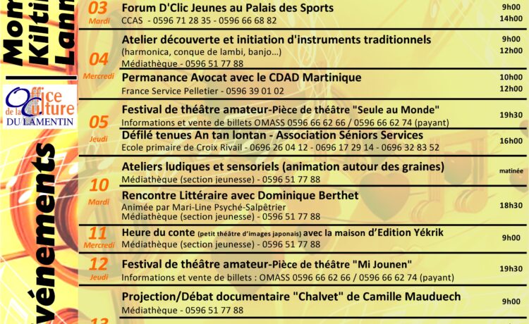 Programme culturel du mois de juin 2025